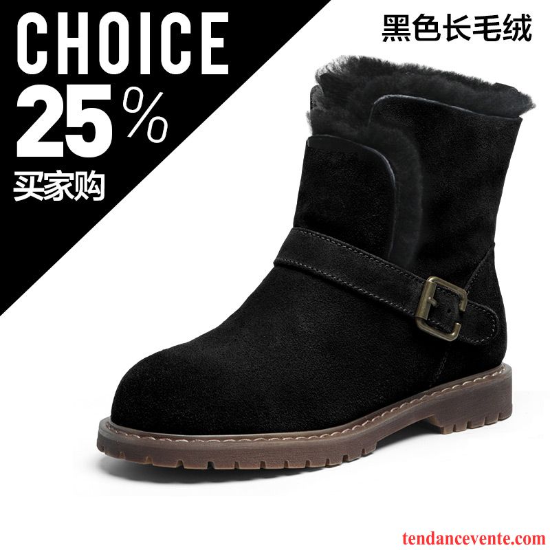 Bottines Noires Soldes Délavé En Daim Angleterre En Cuir Plates Femme L'automne Hiver