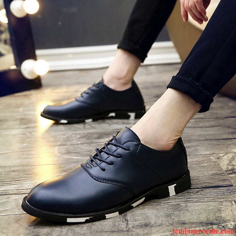 Bottines Plates Noires Angleterre Tendance Décontractée Homme L'automne Adolescent