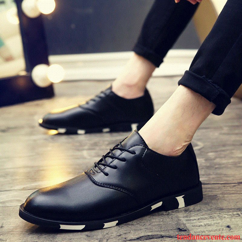 Bottines Plates Noires Angleterre Tendance Décontractée Homme L'automne Adolescent