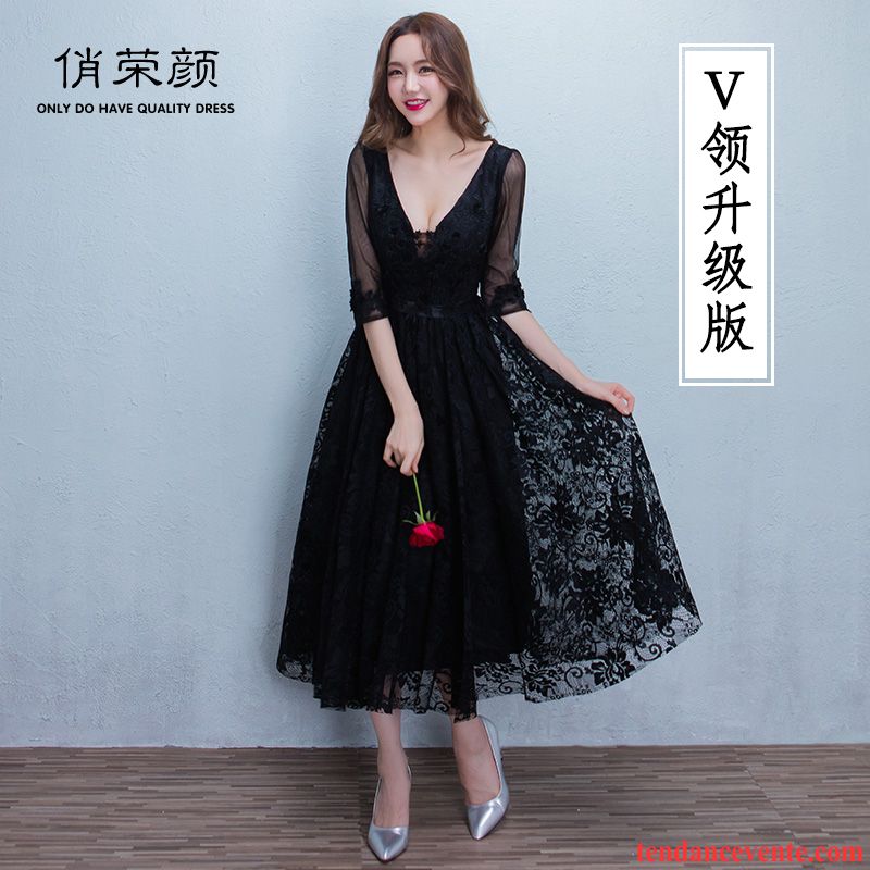 Boutique De Robe Femme Femme Élégant Racé Longue Mince Noir Robe