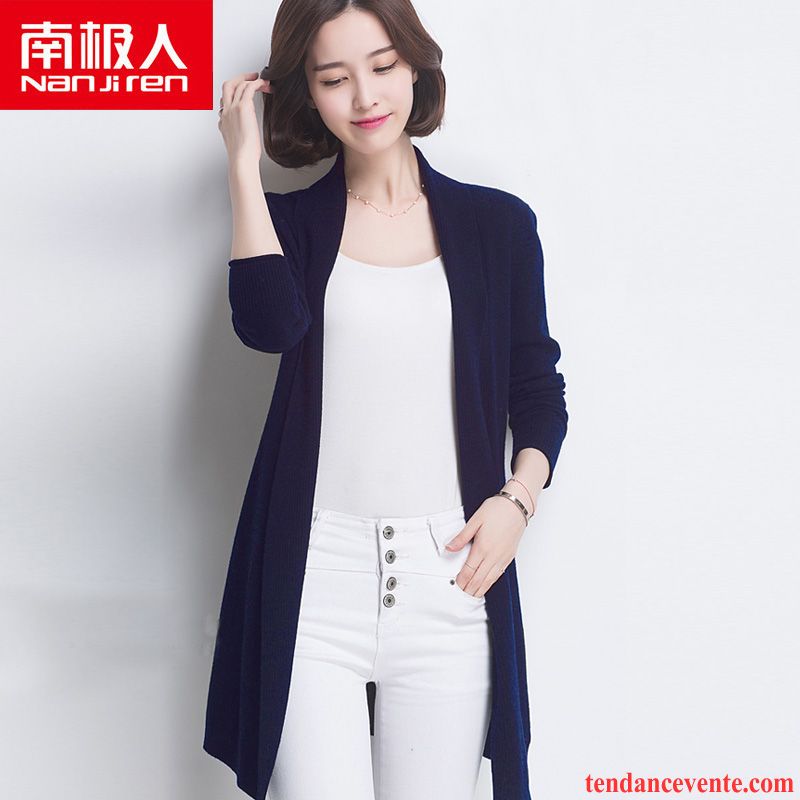 Cardigan Femme Long Longues Cardigan Baggy Tricots En Maille Pull Pardessus Femme Hiver L'automne Pure