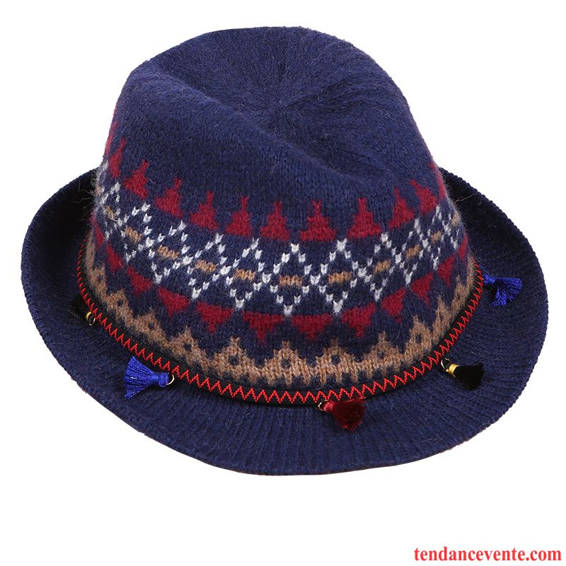 Casquette / Chapeau Femme Brodé Hiver L'automne Tourisme Folk-custom Vacances Bleu