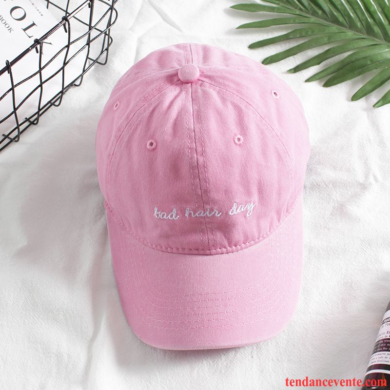 Casquette / Chapeau Femme Casquette De Baseball Doux Ombre Amour Lavé À L'eau Été Rose