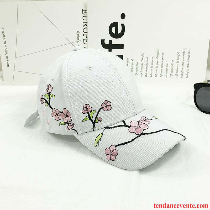 Casquette / Chapeau Femme Casquette De Baseball Été Brodé Fleur Mode Tendance Noir