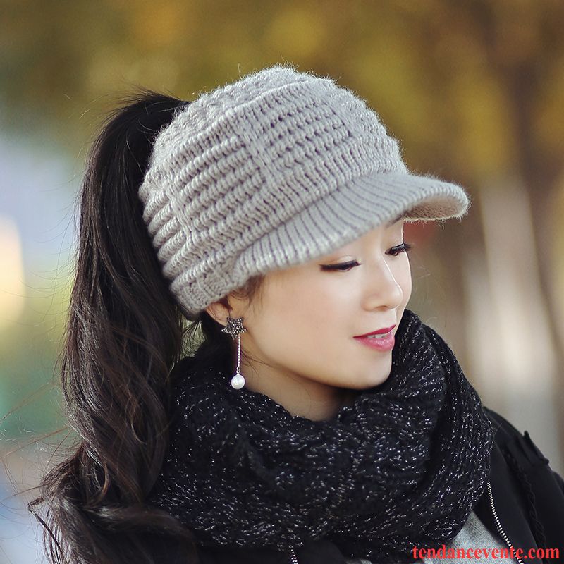 Casquette / Chapeau Femme Le Nouveau Tricot Hiver Tendance Bonnet De Laine Loisir Rouge