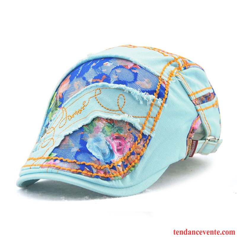 Casquette / Chapeau Femme Mode Floral Dentelle Peintre Charmant Ombre Bleu