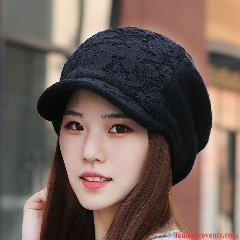 Casquette / Chapeau Femme Oreille Protectrice Tricot L'automne Maman Hiver Anis Étoilé Noir