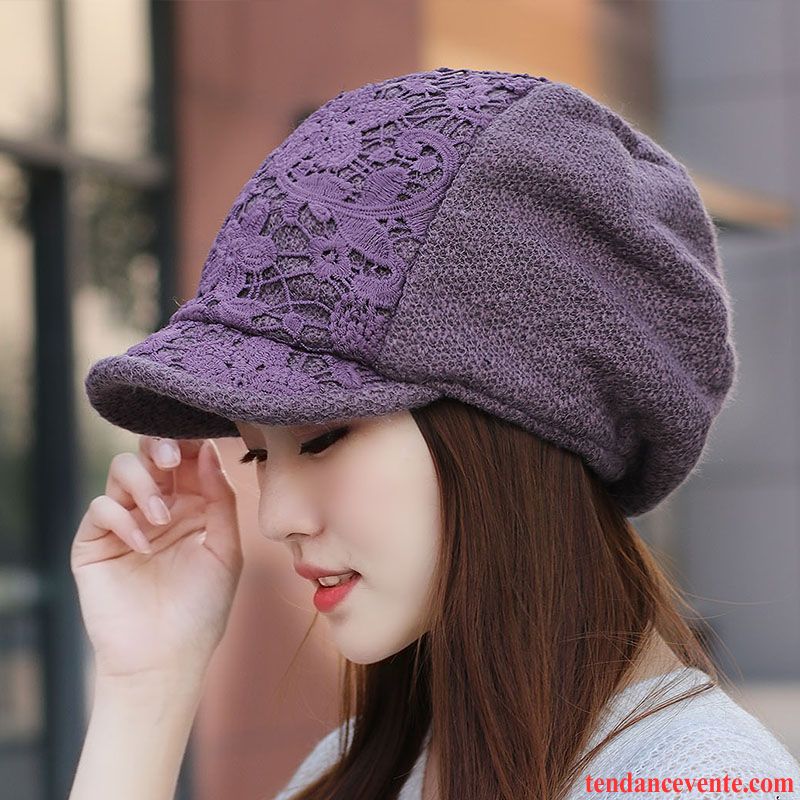 Casquette / Chapeau Femme Oreille Protectrice Tricot L'automne Maman Hiver Anis Étoilé Noir