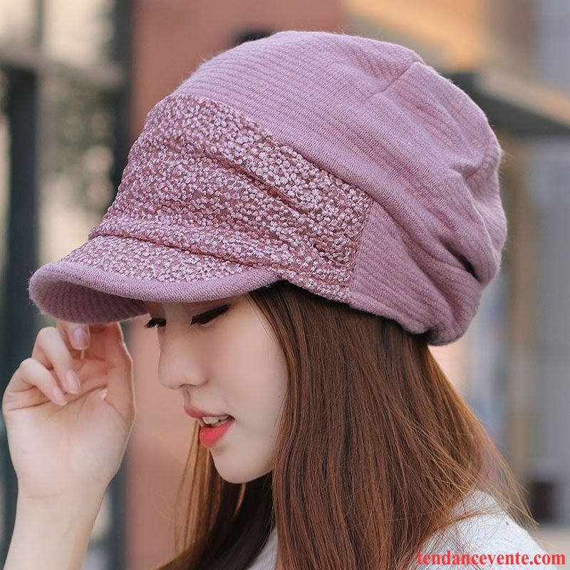 Casquette / Chapeau Femme Oreille Protectrice Tricot L'automne Maman Hiver Anis Étoilé Noir