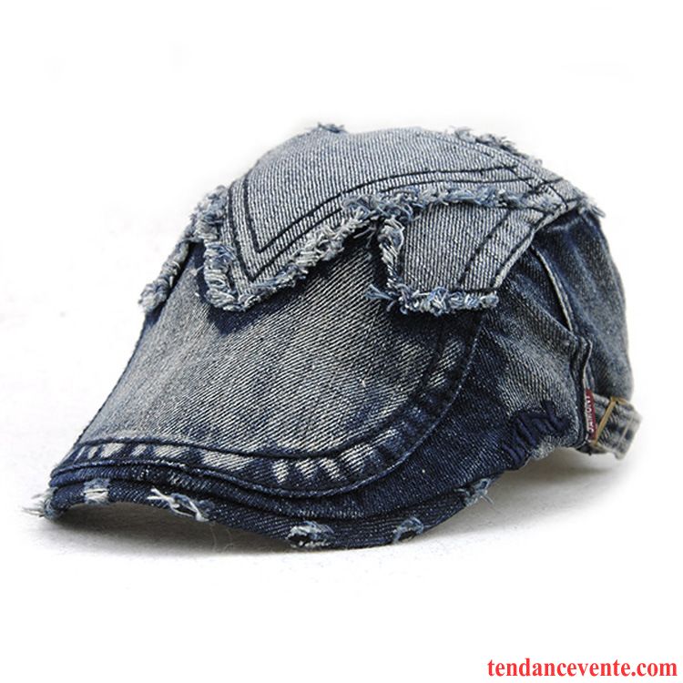 Casquette / Chapeau Femme Tendance Mode Europe Crème Solaire Ombre Denim Bleu Marin