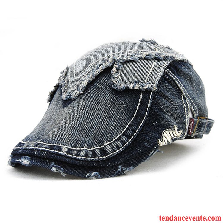 Casquette / Chapeau Femme Tendance Mode Europe Crème Solaire Ombre Denim Bleu Marin