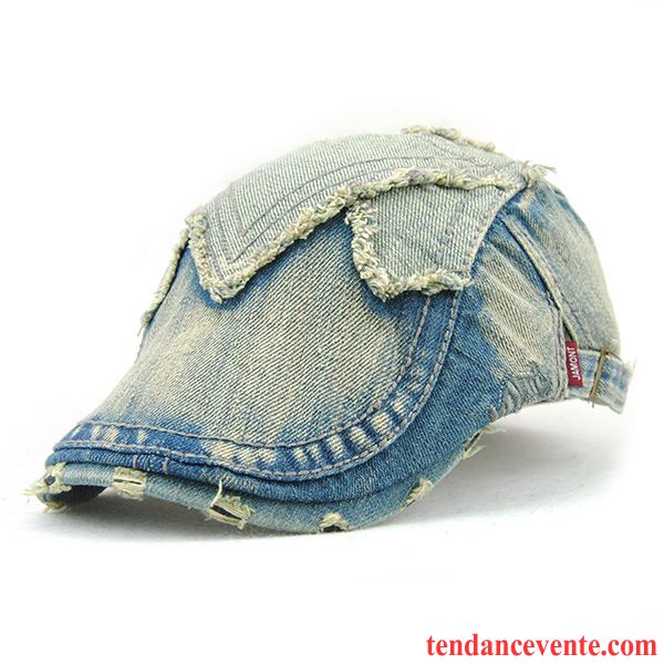 Casquette / Chapeau Femme Tendance Mode Europe Crème Solaire Ombre Denim Bleu Marin