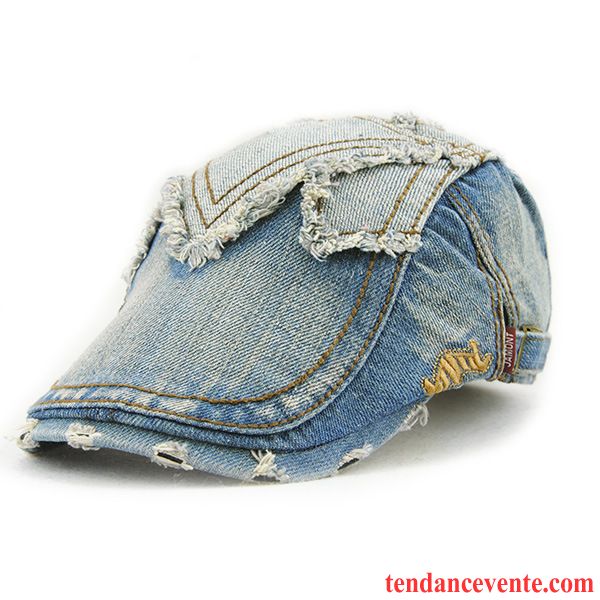 Casquette / Chapeau Femme Tendance Mode Europe Crème Solaire Ombre Denim Bleu Marin