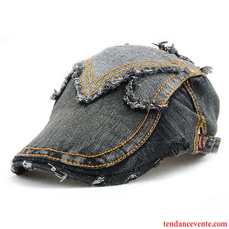 Casquette / Chapeau Femme Tendance Mode Europe Crème Solaire Ombre Denim Bleu Marin