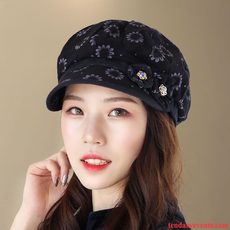 Casquette / Chapeau Femme Été Printemps Peintre Mince Qualité Anis Étoilé Brun