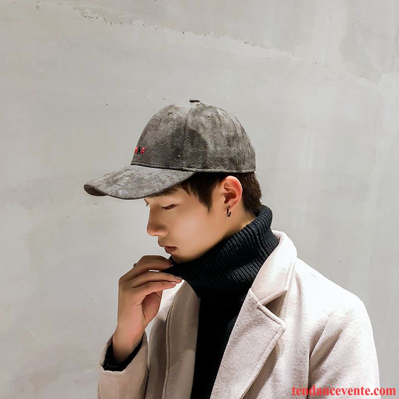 Casquette / Chapeau Homme Allongé Hiver Casquette De Baseball Brodé Lettre Loisir Rouge