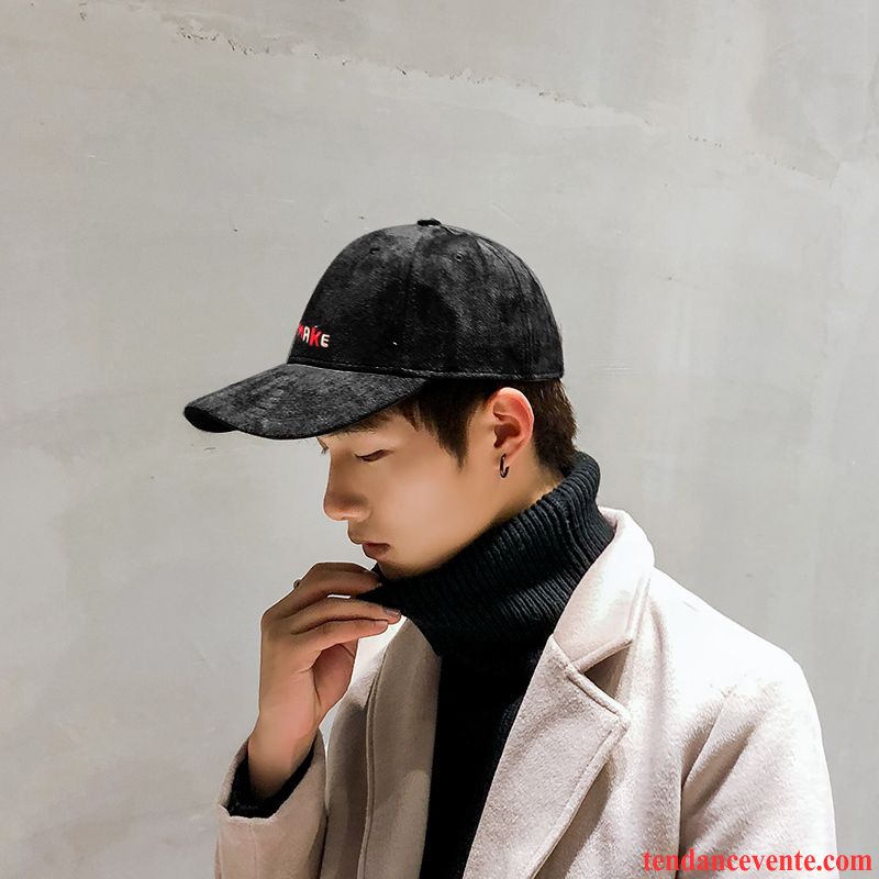 Casquette / Chapeau Homme Allongé Hiver Casquette De Baseball Brodé Lettre Loisir Rouge