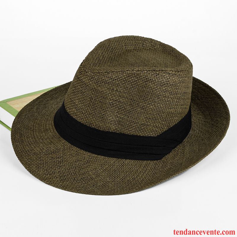 Casquette / Chapeau Homme Chapeau De Paille Chapeau De Soleil De Plein Air Été Crème Solaire Tendance