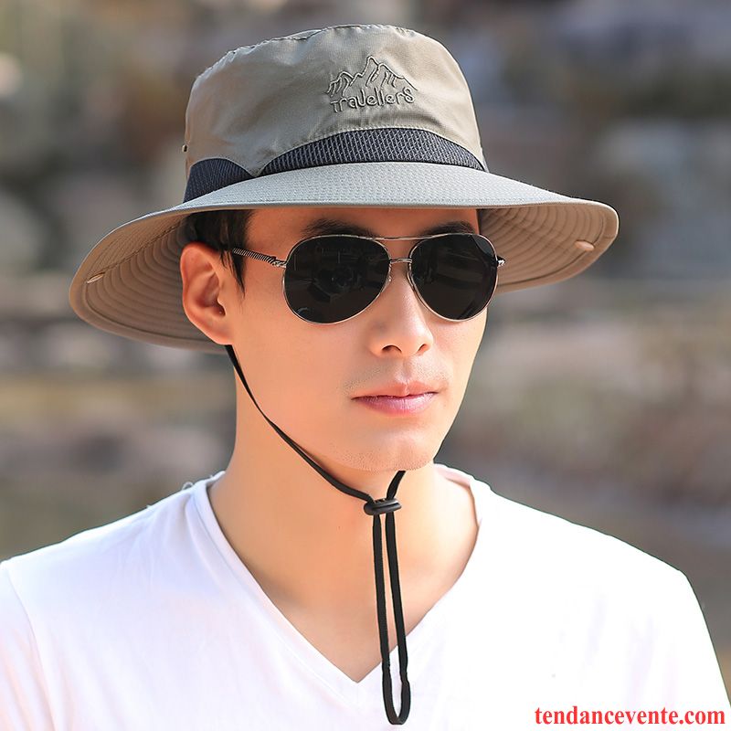 Casquette / Chapeau Homme Crème Solaire De Plein Air Plage Été Pêche Ombre Bleu