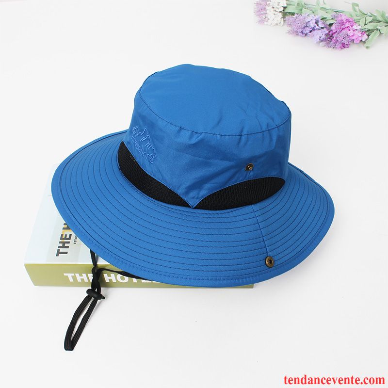 Casquette / Chapeau Homme Crème Solaire De Plein Air Plage Été Pêche Ombre Bleu