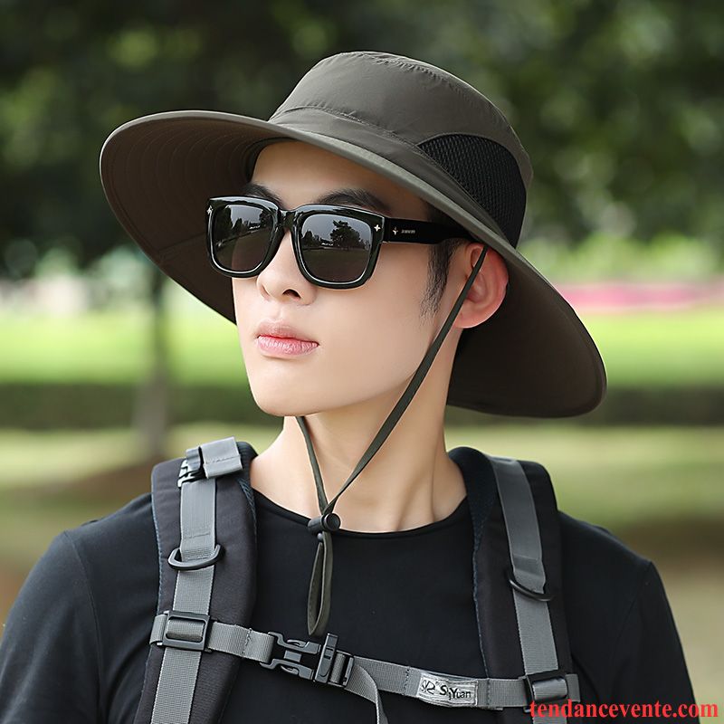 Casquette / Chapeau Homme Gros Été Chapeau De Soleil Ombre Loisir Crème Solaire Vert