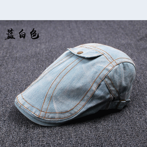 Casquette / Chapeau Homme Loisir Plaid Denim L'automne Printemps Tissu Bleu Clair