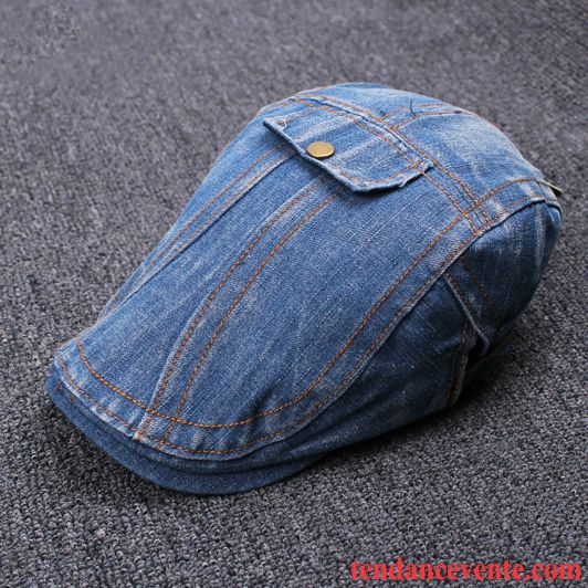 Casquette / Chapeau Homme Loisir Plaid Denim L'automne Printemps Tissu Bleu Clair