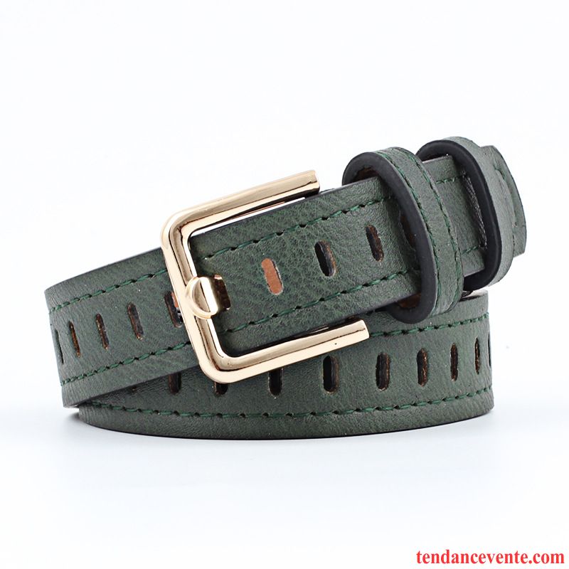 Ceinture Femme Jeans Creux Simple Bleu Blanc Noir Rouge Rose Vert Jaune