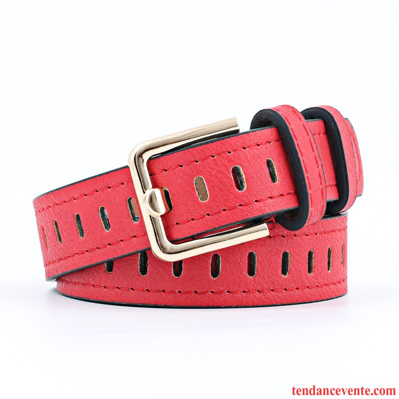 Ceinture Femme Jeans Creux Simple Bleu Blanc Noir Rouge Rose Vert Jaune