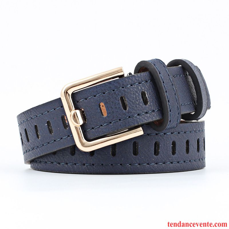 Ceinture Femme Jeans Creux Simple Bleu Blanc Noir Rouge Rose Vert Jaune