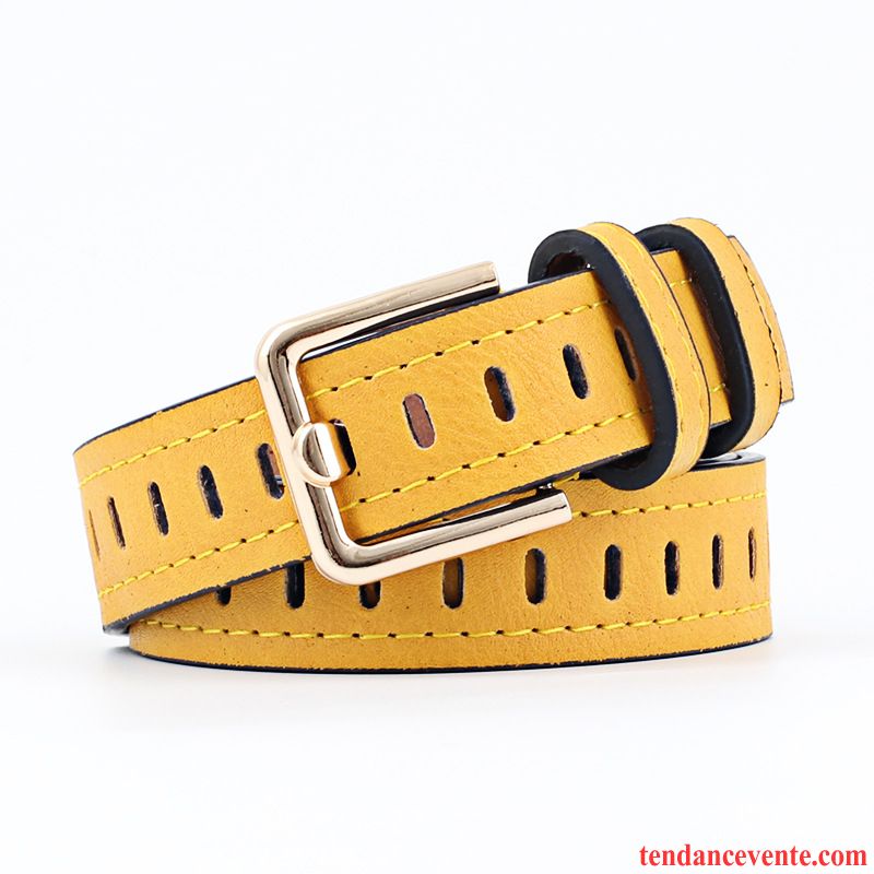 Ceinture Femme Jeans Creux Simple Bleu Blanc Noir Rouge Rose Vert Jaune