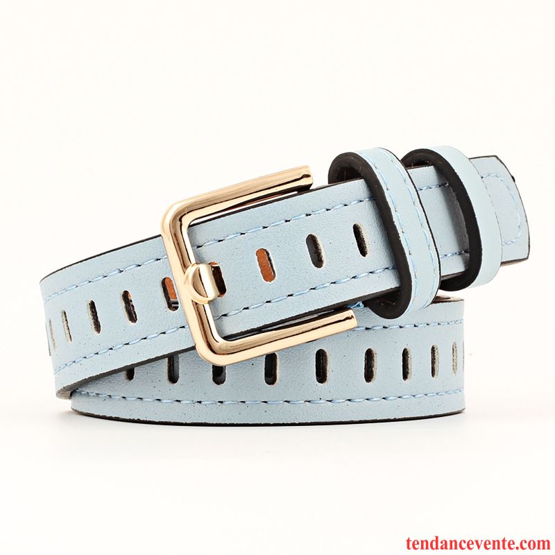 Ceinture Femme Jeans Creux Simple Bleu Blanc Noir Rouge Rose Vert Jaune