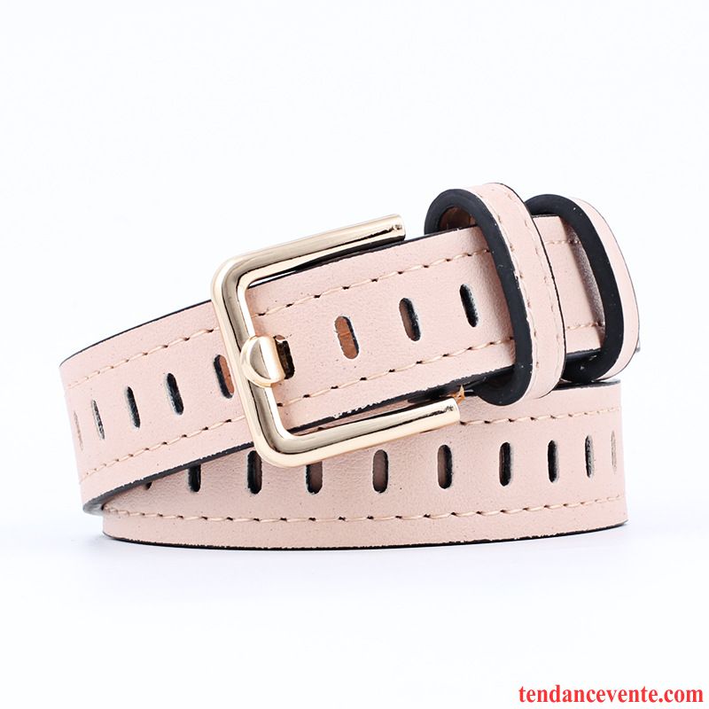 Ceinture Femme Jeans Creux Simple Bleu Blanc Noir Rouge Rose Vert Jaune