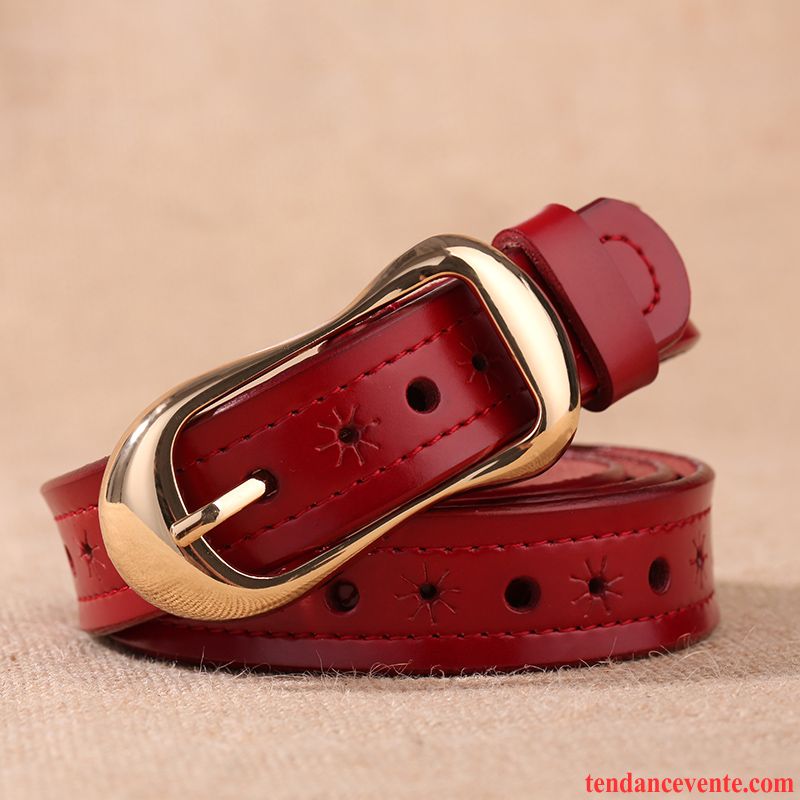 Ceinture Femme Jeans Mode Décoration Simple Tendance Le Nouveau Rouge