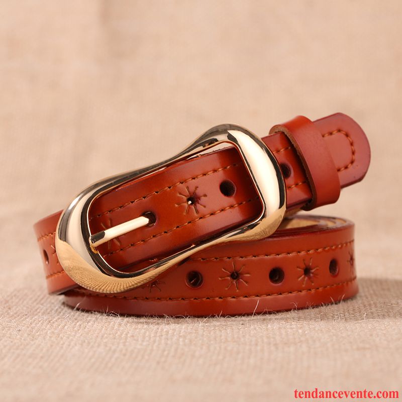 Ceinture Femme Jeans Mode Décoration Simple Tendance Le Nouveau Rouge