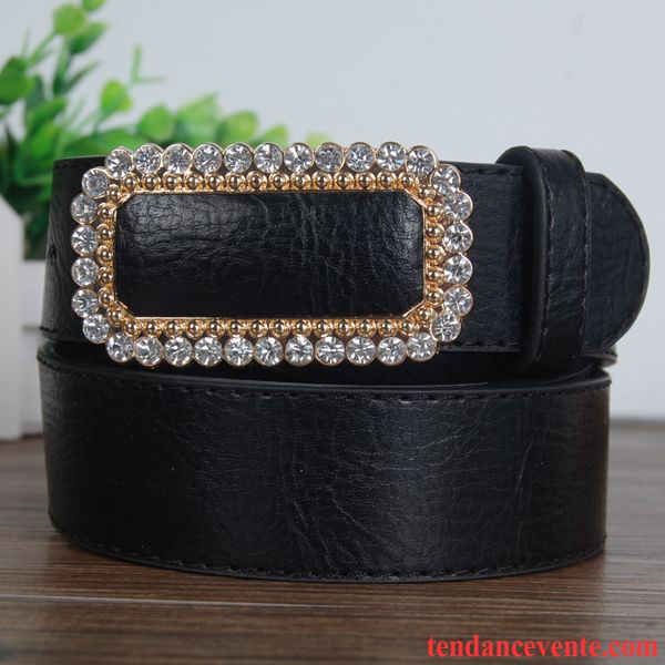 Ceinture Femme Jeans Mode Modèles Féminins Décoration Pierres De Strass All-match Rose