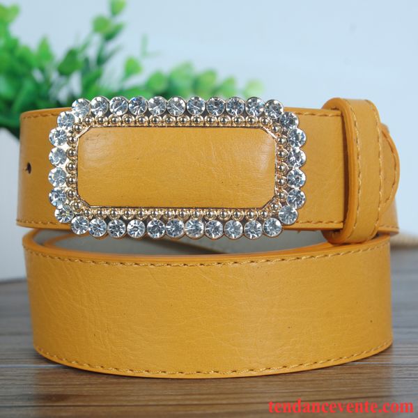 Ceinture Femme Jeans Mode Modèles Féminins Décoration Pierres De Strass All-match Rose