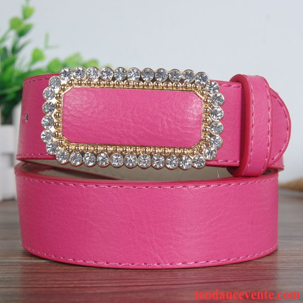 Ceinture Femme Jeans Mode Modèles Féminins Décoration Pierres De Strass All-match Rose