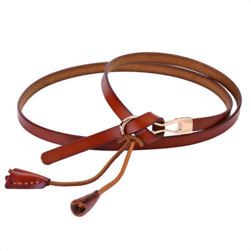 Ceinture Femme Manteau All-match Le Nouveau Décoration Petit Cuir Véritable Rouge