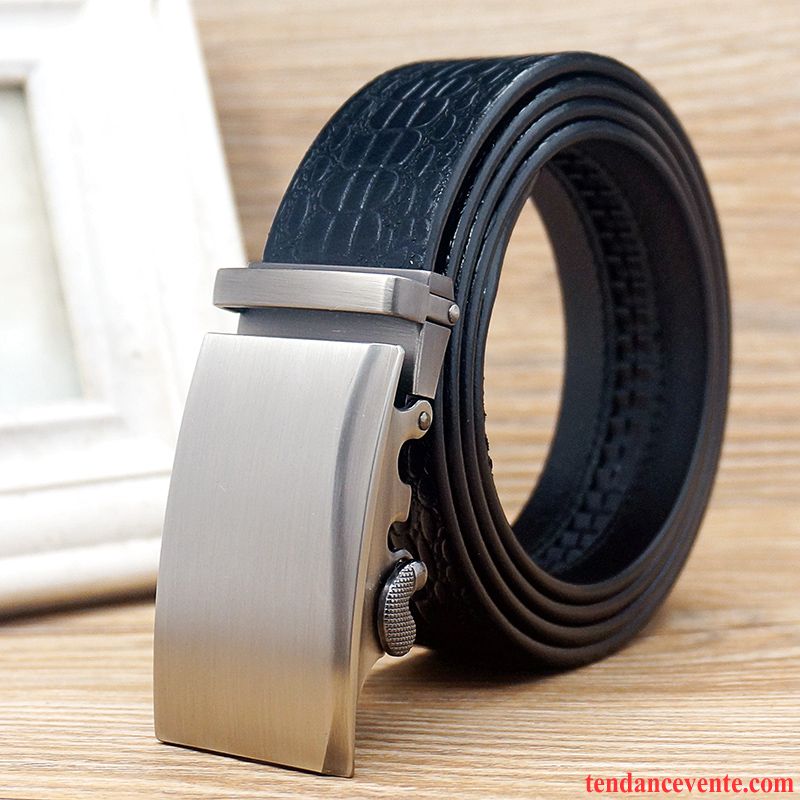 Ceinture Homme Cuir Véritable Couche De Tête Boucle Automatique Jeunesse Entreprise Âge Moyen