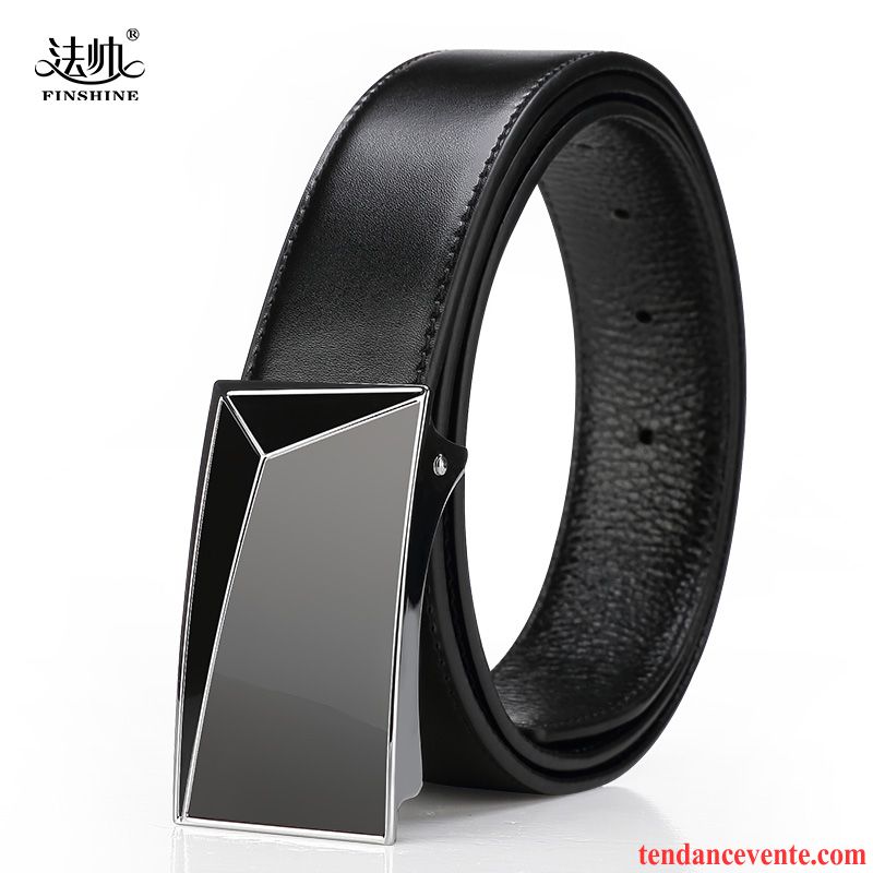 Ceinture Homme Jeunesse Tendance Lisse Personnalité Mode Cuir Véritable Blanc