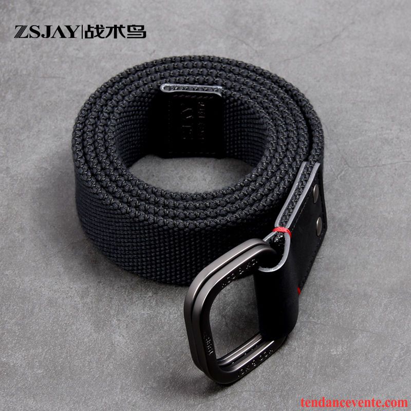 Ceinture Homme Loisir Étudiant Toile Tendance Tactique Outillage Noir