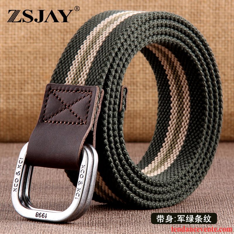 Ceinture Homme Loisir Étudiant Toile Tendance Tactique Outillage Noir