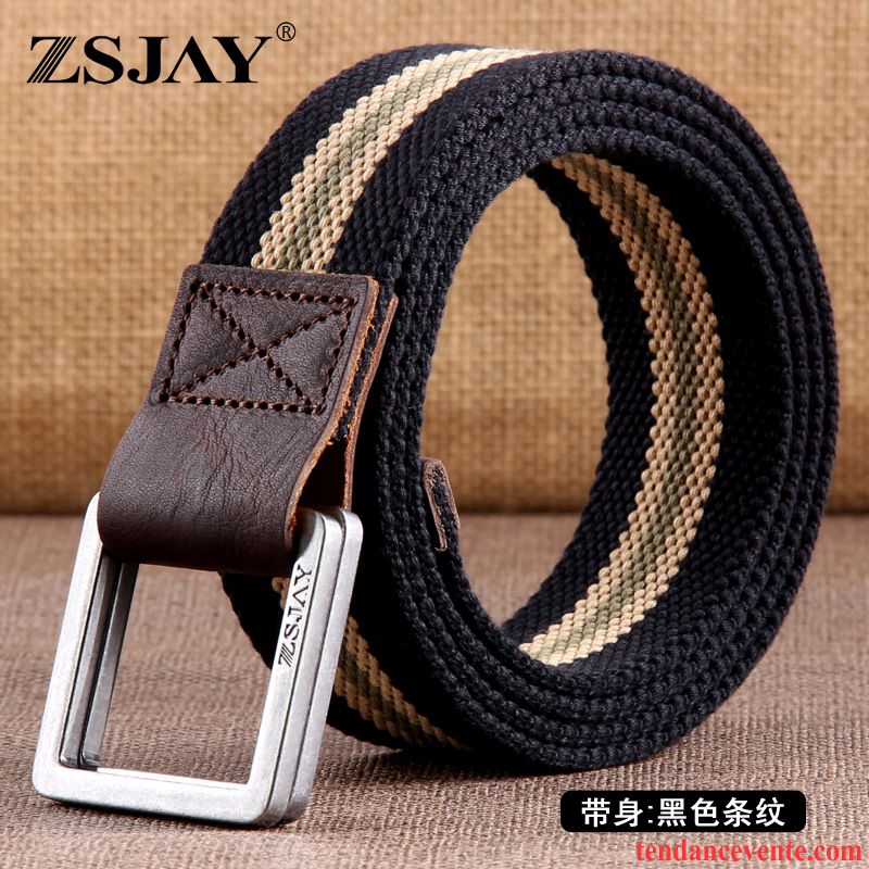 Ceinture Homme Loisir Étudiant Toile Tendance Tactique Outillage Noir