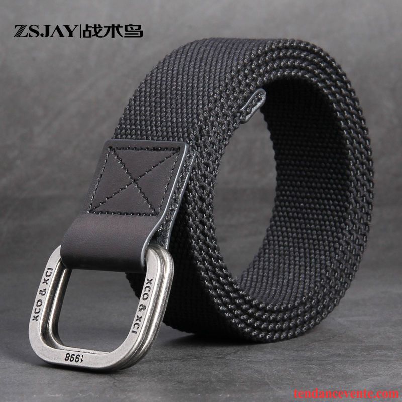 Ceinture Homme Loisir Étudiant Toile Tendance Tactique Outillage Noir