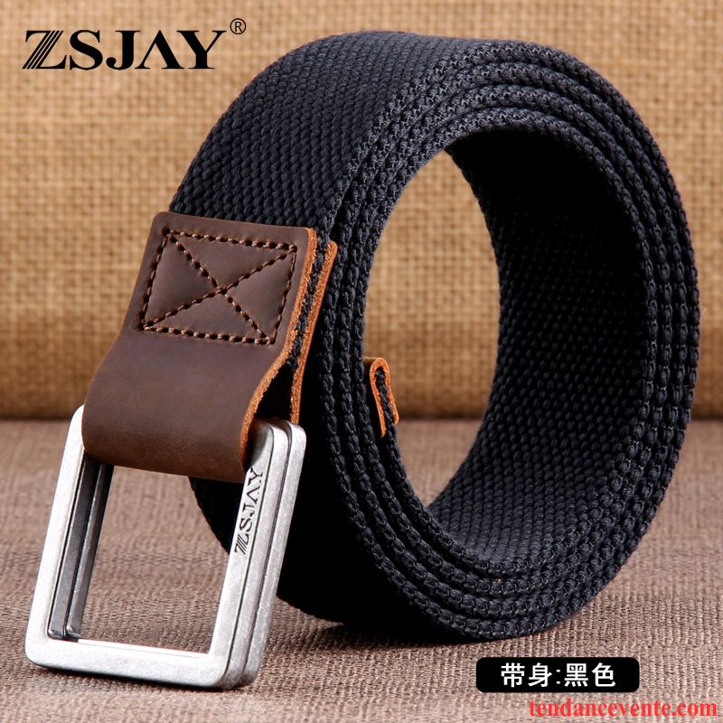 Ceinture Homme Loisir Étudiant Toile Tendance Tactique Outillage Noir