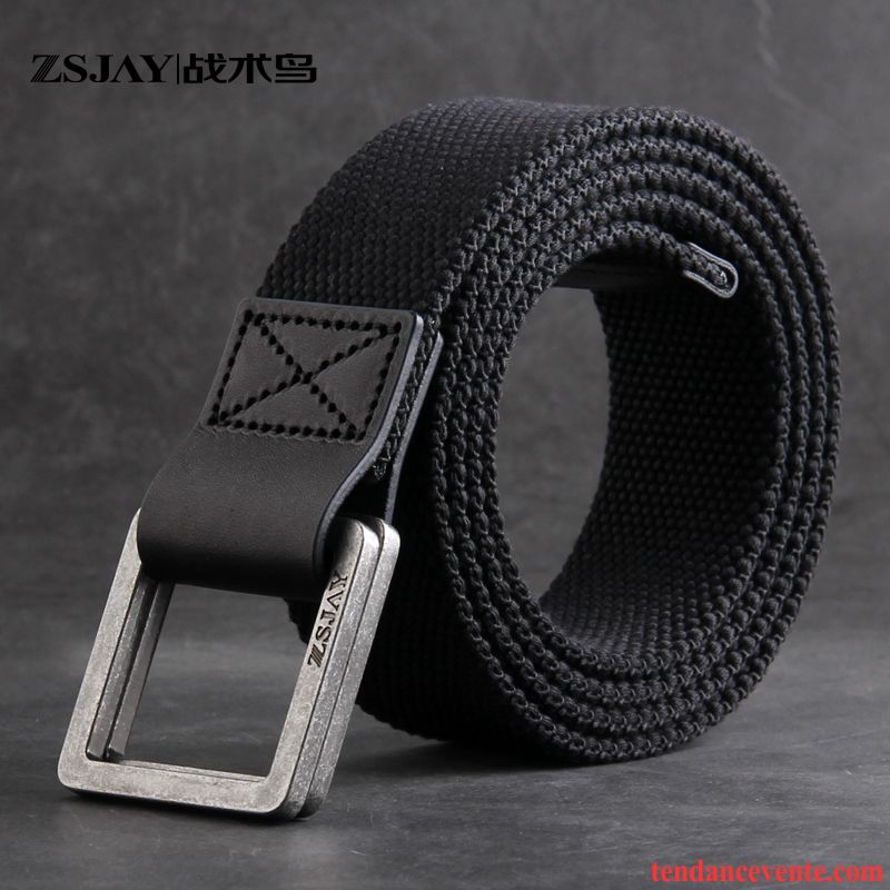 Ceinture Homme Loisir Étudiant Toile Tendance Tactique Outillage Noir