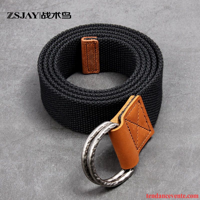 Ceinture Homme Loisir Étudiant Toile Tendance Tactique Outillage Noir