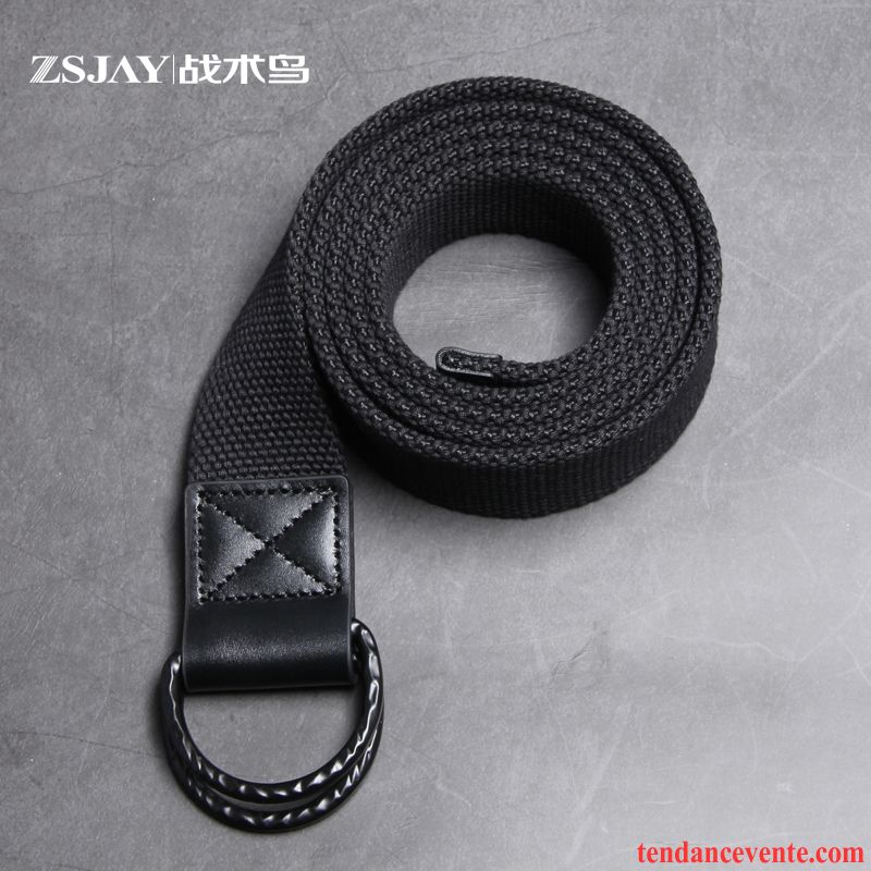 Ceinture Homme Loisir Étudiant Toile Tendance Tactique Outillage Noir