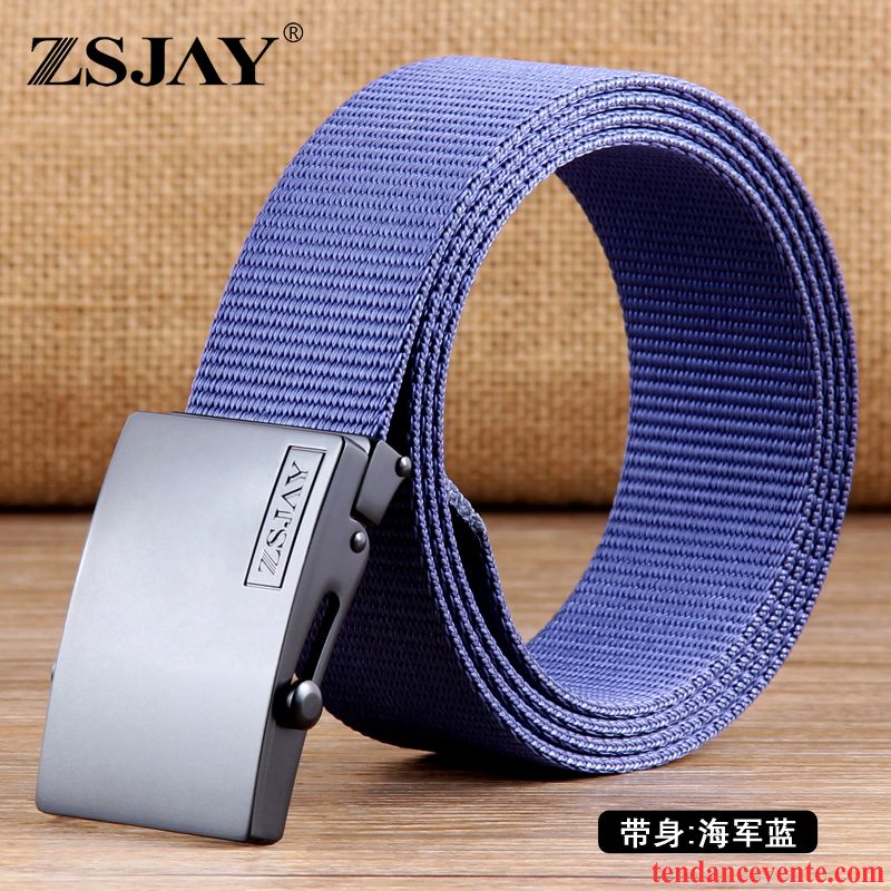 Ceinture Homme Tactique Loisir De Plein Air Tissage Lisse Toile Noir